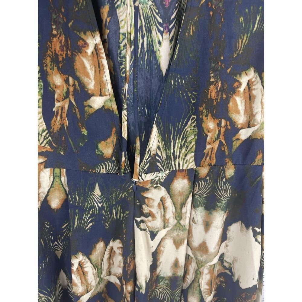 Tobi Romper Women's Medium Boho Bell Sleeve Palm Floral Zip Dress - Picture 5 of 9
